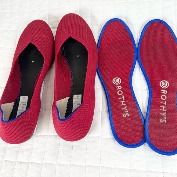 Rothy’s The Flat Rounded Toe Ballet Flat in Red Size 9 Washable - Picture 9 of 10